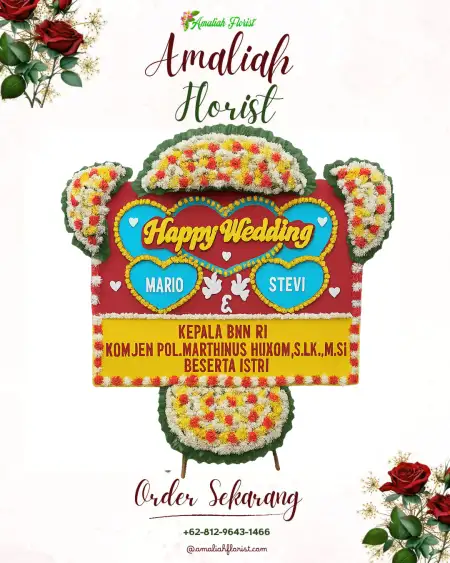 Papan Bunga Pernikahan Bokondini